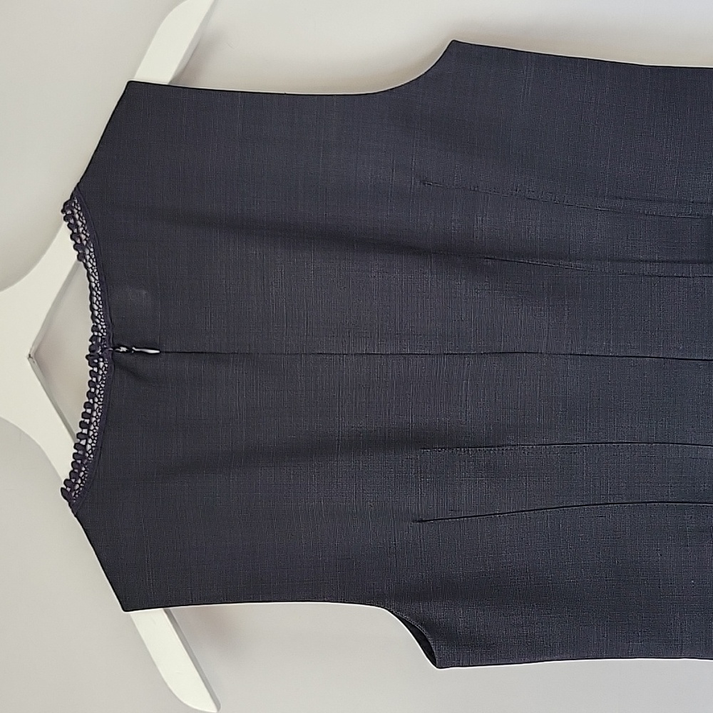 Elie Tahari Emory Wool Sheath Dress Grayed Navy Size 4 - Picture 9 of 15